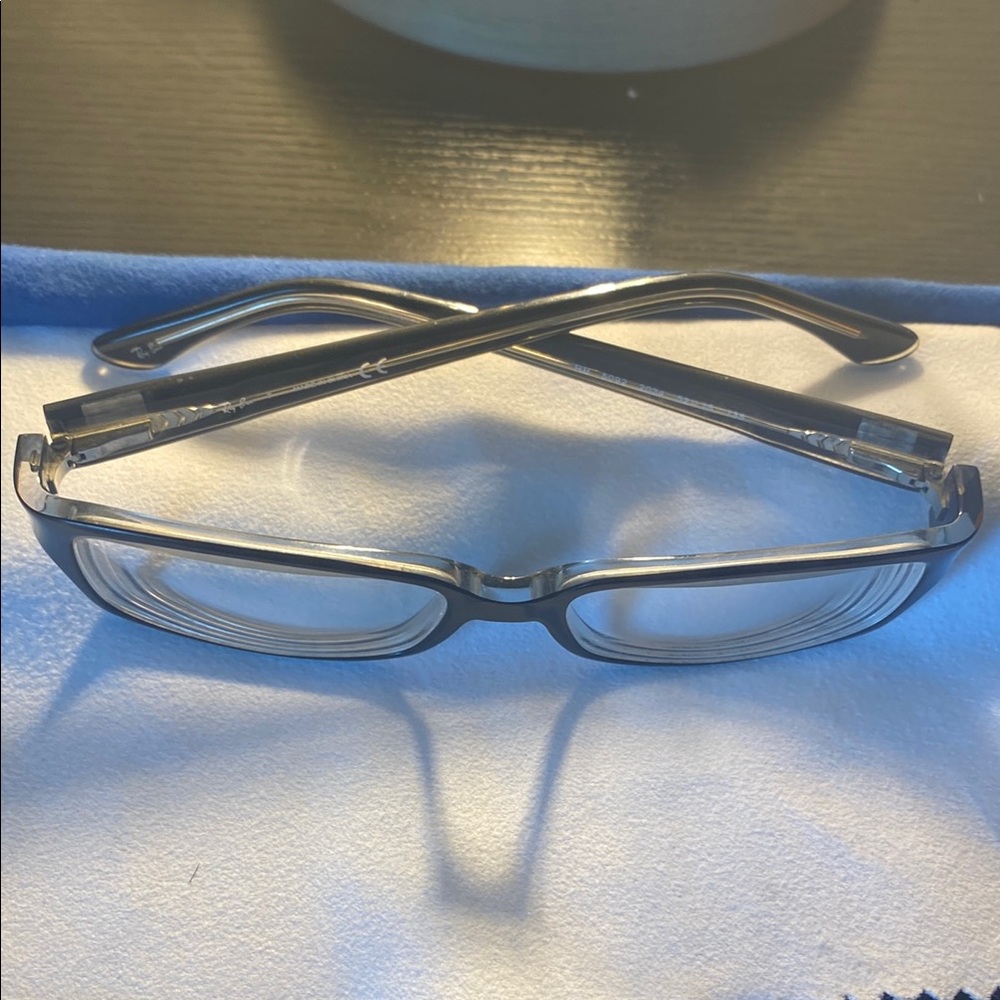 Black Ray Ban Rectangular Eyeglasses + Case - image 8